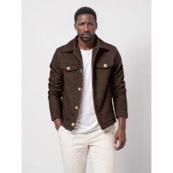 Alternative view of Mens Trendy Wool Coat With A Single-breasted, Solid-color Design