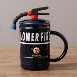 Funny Fire Extinguisher Design Mug - Blue, 480ML