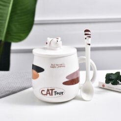 Cute cat mug cartoon ceramic mug - D color cat