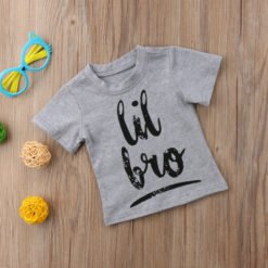 Printed t-shirt - Grey Little brother, 70cm