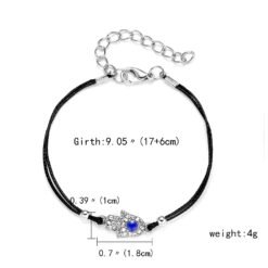 Handmade Lucky Black String Bracelet Evil Eye Charm Bracelets Women Blue Eyes Beads Bring You Lucky Peaceful Adjustable Bracelet - 1
