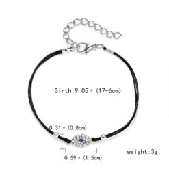 Handmade Lucky Black String Bracelet Evil Eye Charm Bracelets Women Blue Eyes Beads Bring You Lucky Peaceful Adjustable Bracelet - 2