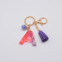 Resin Purple Epoxy English Keychain - A