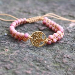 Bracelet Yoga Bracelet String Bracelet Tree Of Life Charm - Pink, 1PCS