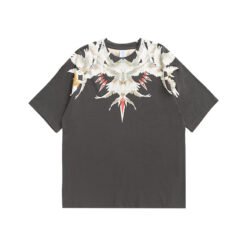 New Product Personality Retro Abstract Printing Oversized Casual T-shirt Men - Charcoal, L