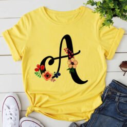 Custom Name Letter Combination Womens High Quality Print T-shirt - Astyle, S