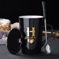 Creative Ceramic Mug With Last Name Letter Mug - H