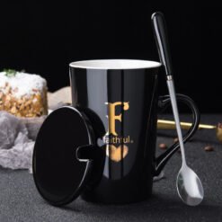 Creative Ceramic Mug With Last Name Letter Mug - F