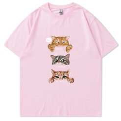 Funny Graphic Printed T-shirt Pure Cotton - Pink, S