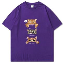 Funny Graphic Printed T-shirt Pure Cotton - Purple, L