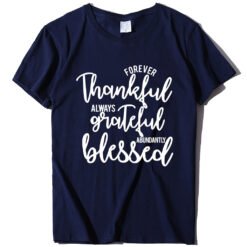 Alphabet print T-shirt - Navy Blue, 3XL