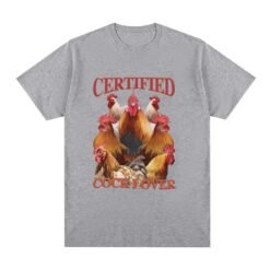 Lovers T-shirt Funny Chicken Meme T-Shirt Wom - Gray, XXL