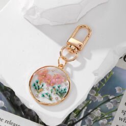 Alternative view of Gladiolus Dried Flower Keychain Creative Resin