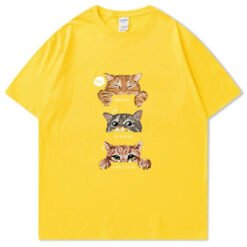Funny Graphic Printed T-shirt Pure Cotton - Yellow, M