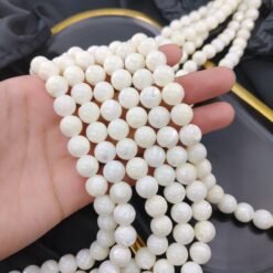 Horseshoe Snail Shell Bead Necklace Bracelet Loose Bead DIY Handmade - White, 8mm