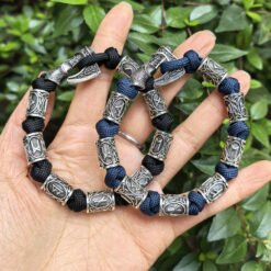 Handmade Paracord Viking Rune Bead Bracelet