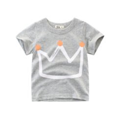 Summer New Boys' Short Sleeve T-shirt Children's T-shirt - Grey, 130CM