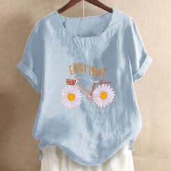 Floral print T-shirt - Blue, S