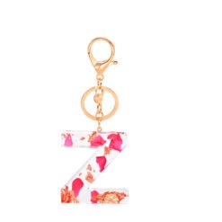 Petal Resin Keychain English Alphabet Pendant - Z