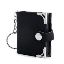 Mini Leather Photo Keychain Pendant - Black Ribbon Deduction