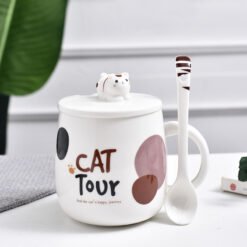 Cute cat mug cartoon ceramic mug - A color cat