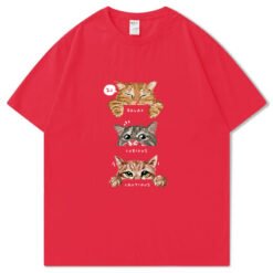 Funny Graphic Printed T-shirt Pure Cotton - Red, S