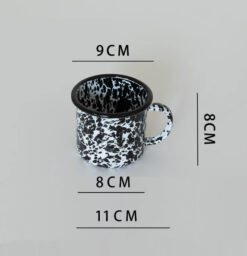 Artistic Pattern Marble Pattern Enamel Mug Enamel Mug Breakfast Mug Mug - Black
