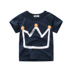 Summer New Boys' Short Sleeve T-shirt Children's T-shirt - Royal Blue, 100cm