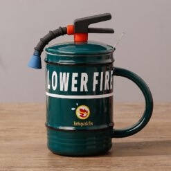 Funny Fire Extinguisher Design Mug - Green, 480ML