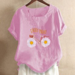 Floral print T-shirt - Pink, 2XL