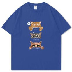 Funny Graphic Printed T-shirt Pure Cotton - Blue, M