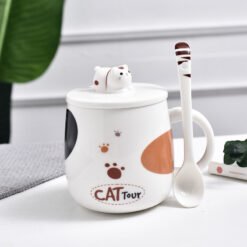 Cute cat mug cartoon ceramic mug - C color cat