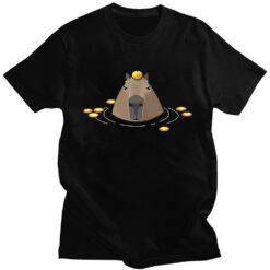 Funny Cute Capybara T-shirt Animal Pattern - Black, L