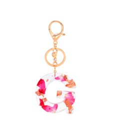 Petal Resin Keychain English Alphabet Pendant - G