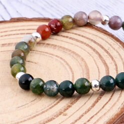Alternative view of Handmade Bead Bracelet, Imitated Aquatic Agate Stone Bracelet, Female Jewelry