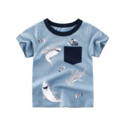 Children's cartoon T-shirt - Blue, 130cm