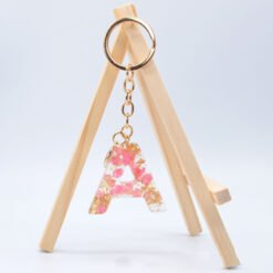 Resin Purple Epoxy English Keychain - Pink