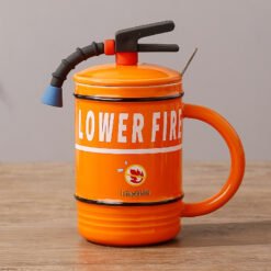 Funny Fire Extinguisher Design Mug - Orange, 480ML