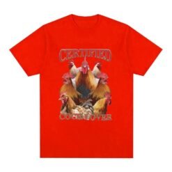Lovers T-shirt Funny Chicken Meme T-Shirt Wom - Red, L