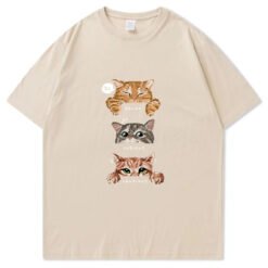 Funny Graphic Printed T-shirt Pure Cotton - Khaki, S