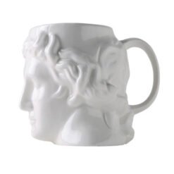 Apollo Statue Ceramic Mug Funny Large Capacity Water Cup Coffee Cup - White, 501to600ml