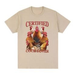 Lovers T-shirt Funny Chicken Meme T-Shirt Wom - Khaki, L