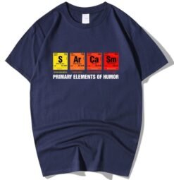 Men's Funny T-shirt Short Sleeve - Navy Blue, S
