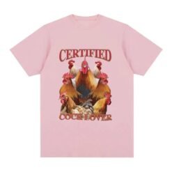 Lovers T-shirt Funny Chicken Meme T-Shirt Wom - Pink, XXL