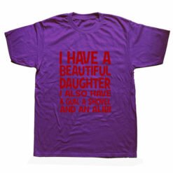Beautiful Daughter Funny Men Slogan T Shirt - 1Purple, L