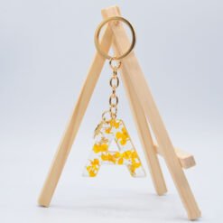 Resin Purple Epoxy English Keychain - Yellow